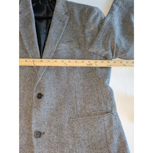 Tommy Hilfiger Blazer‎ Mens 40R Wool Blend Suit Jacket Gray Black Tweed Business - Picture 7 of 10